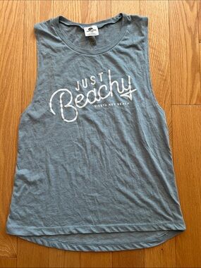 Just Beachy Sleeveless Tank Top - Coastal Blue